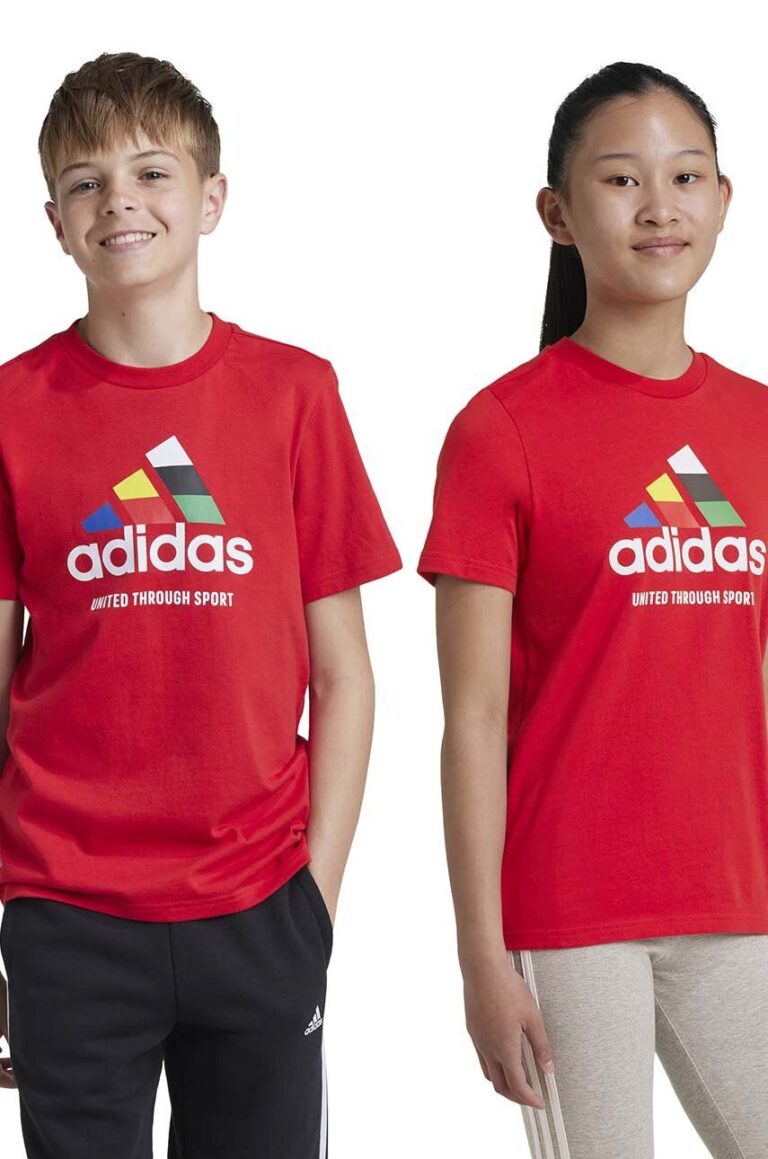 adidas tricou de bumbac pentru copii TIRO NATIONS T culoarea rosu