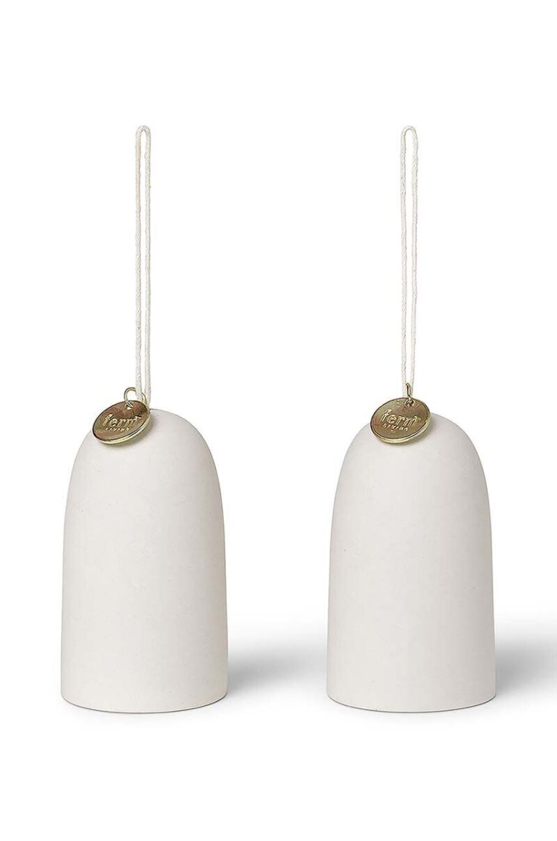 ferm LIVING glob de crăciun Bell Ceramic Ornaments 2-pack