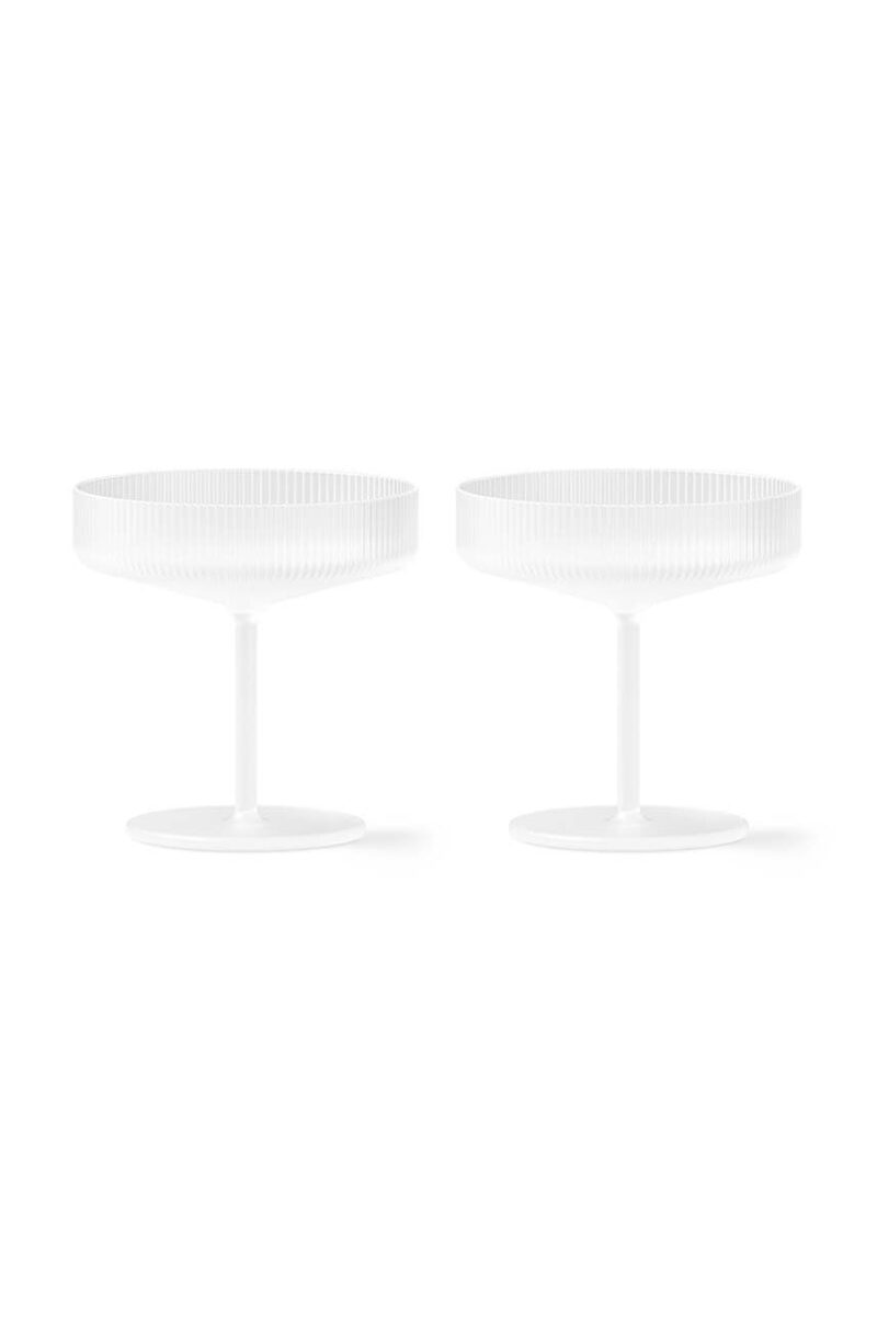 ferm LIVING set de pahare de șampanie Ripple Champagne Saucers 150 ml 2-pack