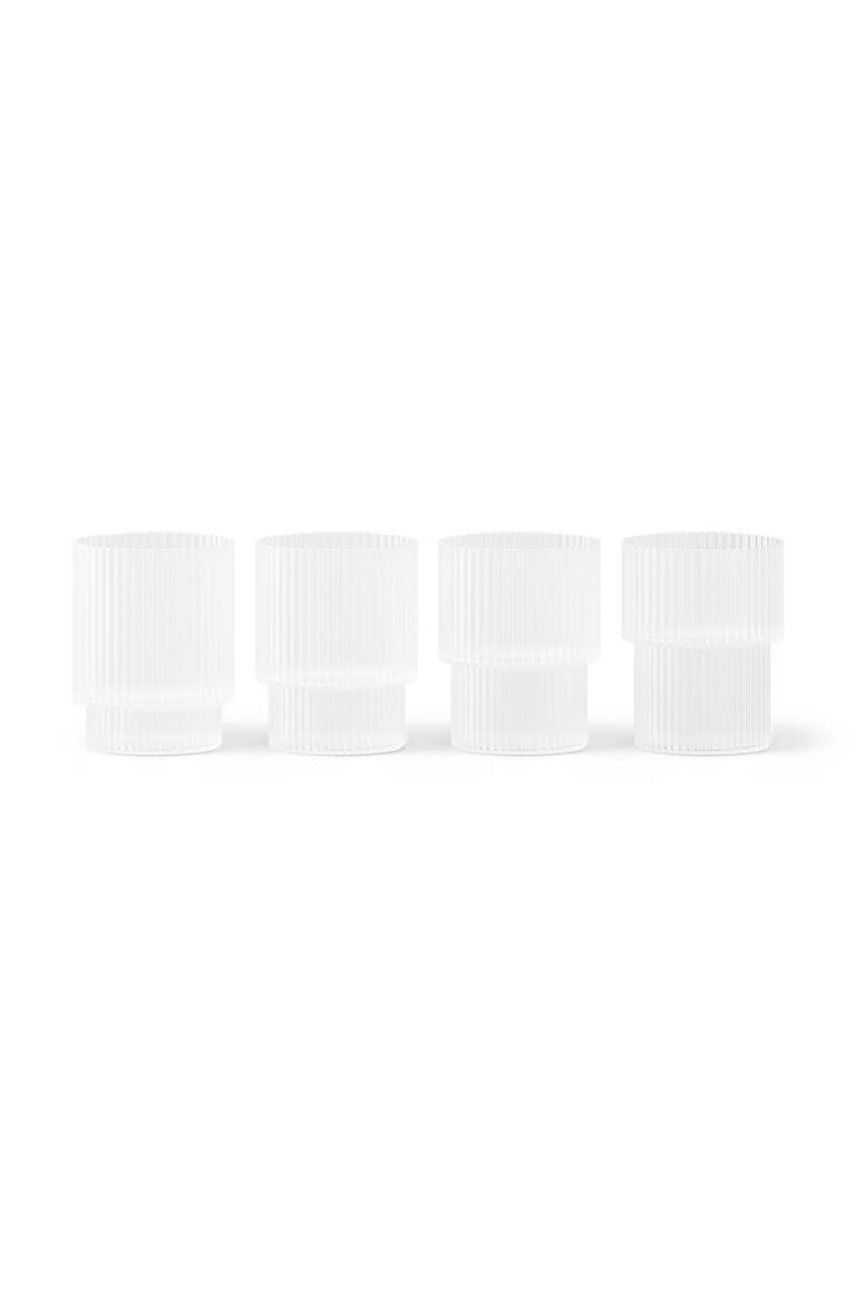 ferm LIVING un set de pahare Ripple Small Glasses 60 ml 4-pack