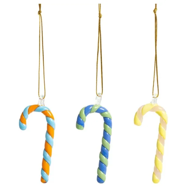 &k amsterdam pandantiv decorativ candy cane 3-pack