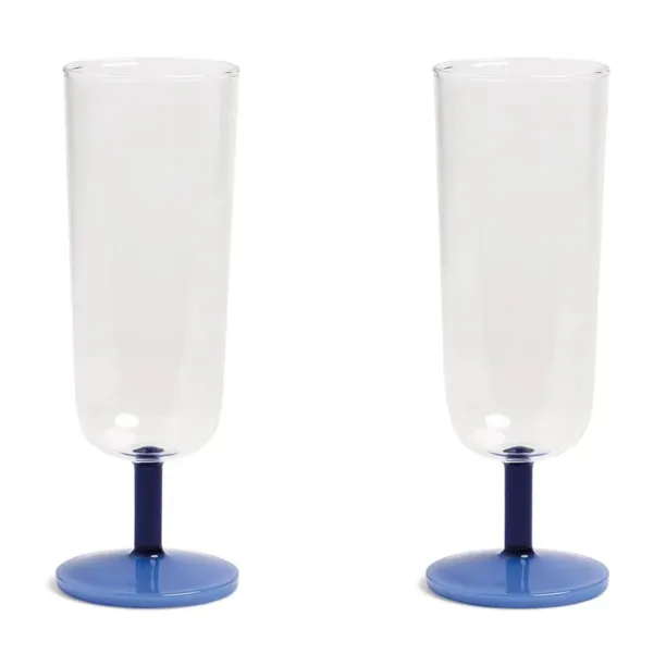 &k amsterdam set de pahare de șampanie mingle blue 250 ml