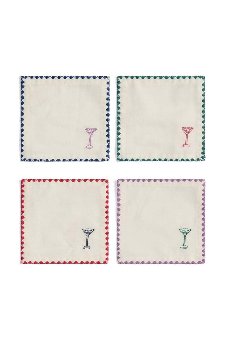 &k amsterdam set de șervețele cocktail Napkin Cocktail Zigzag 4-pack