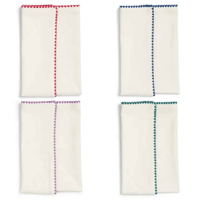 &k amsterdam set de servetele de bumbac zigzag 4-pack