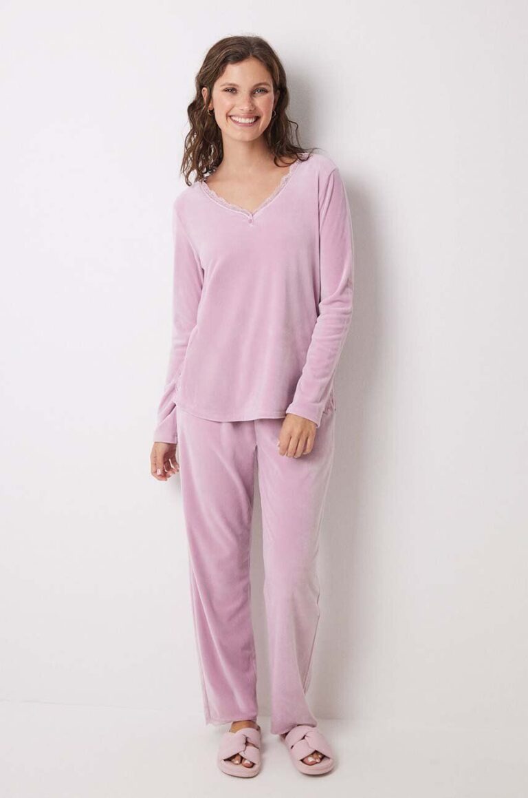 women'secret pijama SOFT TOUCH FRANCHISEE culoarea roz