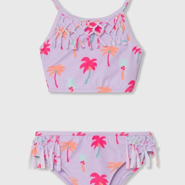 zippy costum de baie pentru copii din două piese culoarea violet