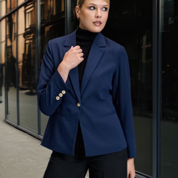 Blazer cu un singur nasture - bleumarin preţ