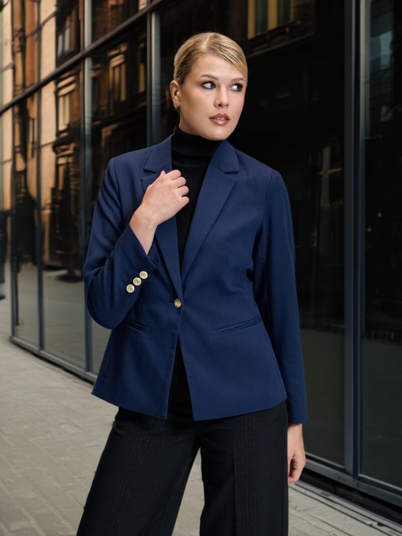 Blazer cu un singur nasture - bleumarin preţ