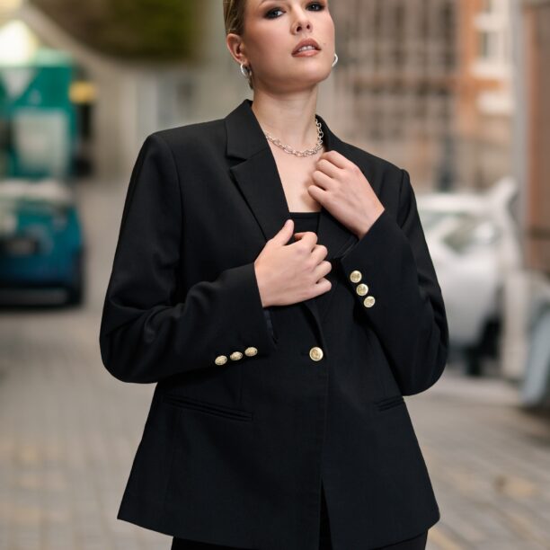 Blazer cu un singur nasture - negru preţ