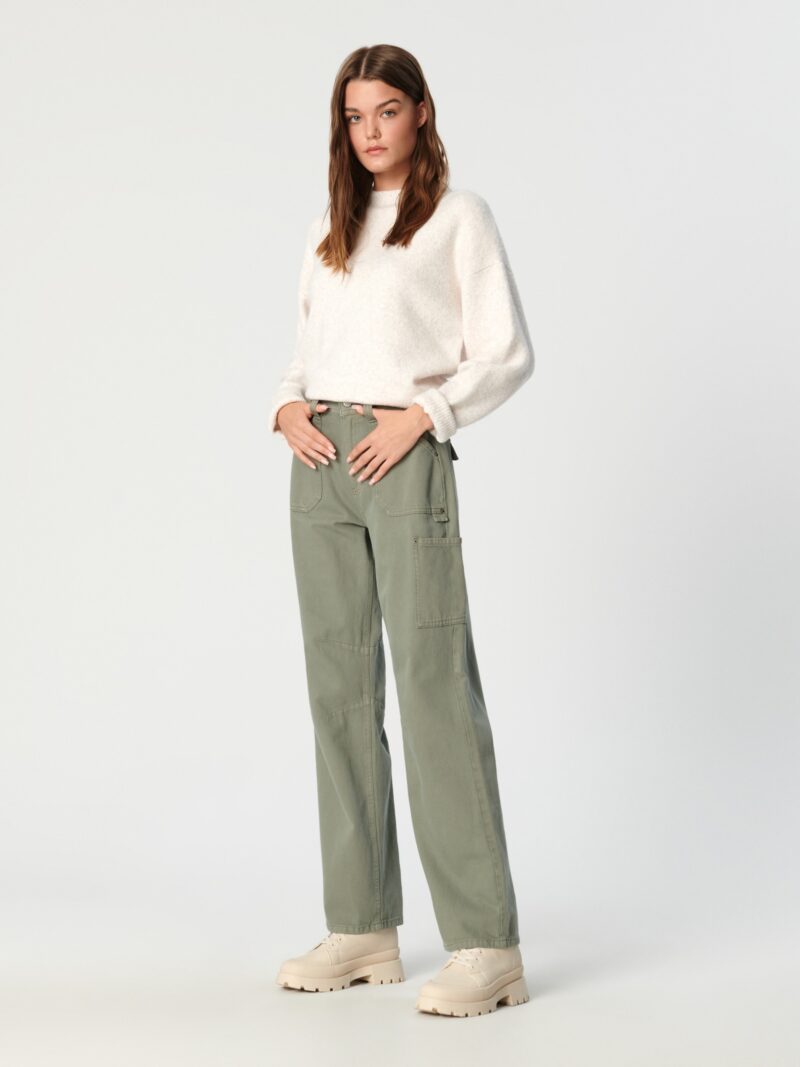 Cumpăra Blugi high waist wide leg - verde