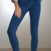 Blugi skinny cu talie medie - bleumarin