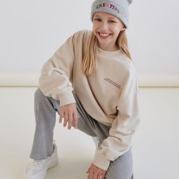 Bluză sport oversized - crem