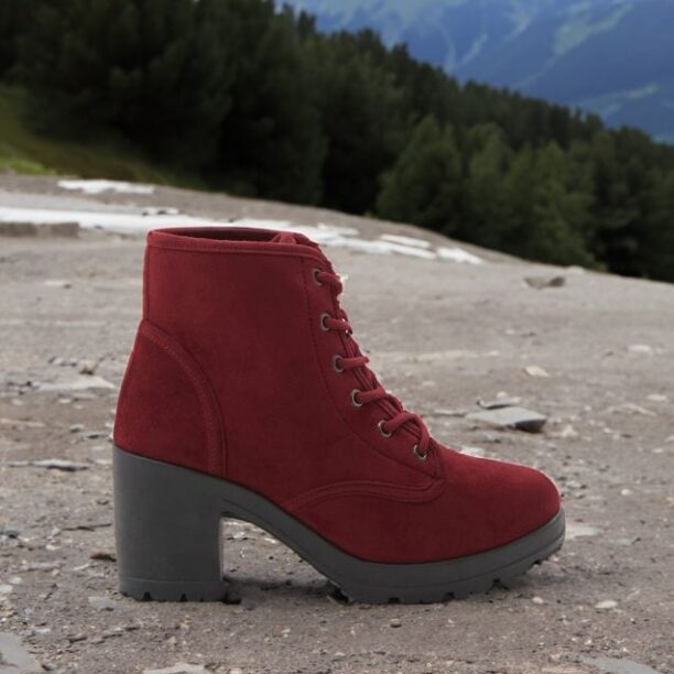 Botine cu toc - bordo