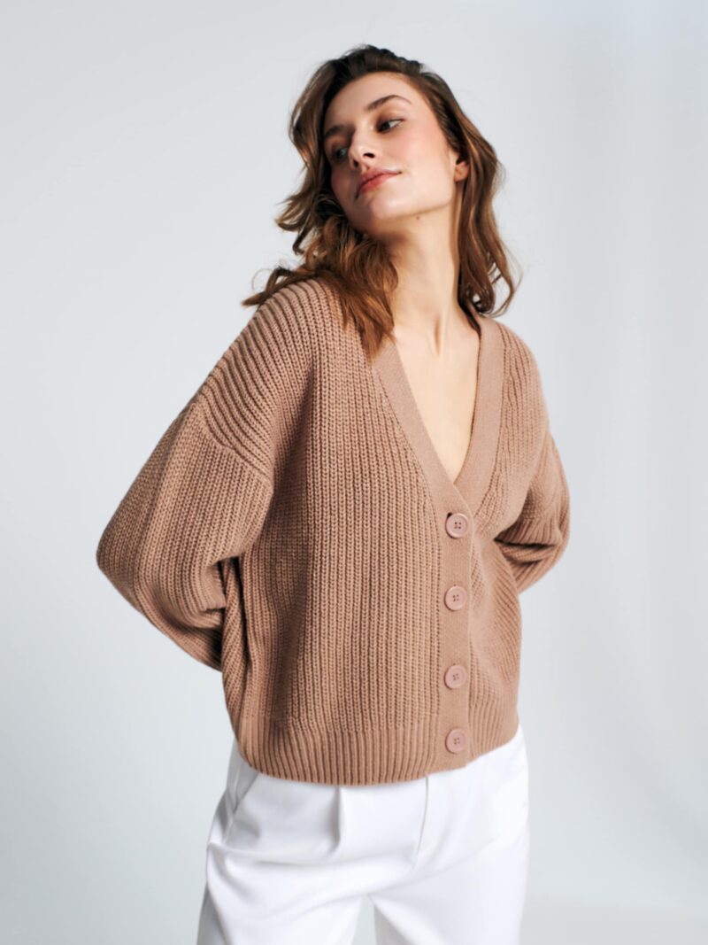 Original Cardigan din jerseu - bej