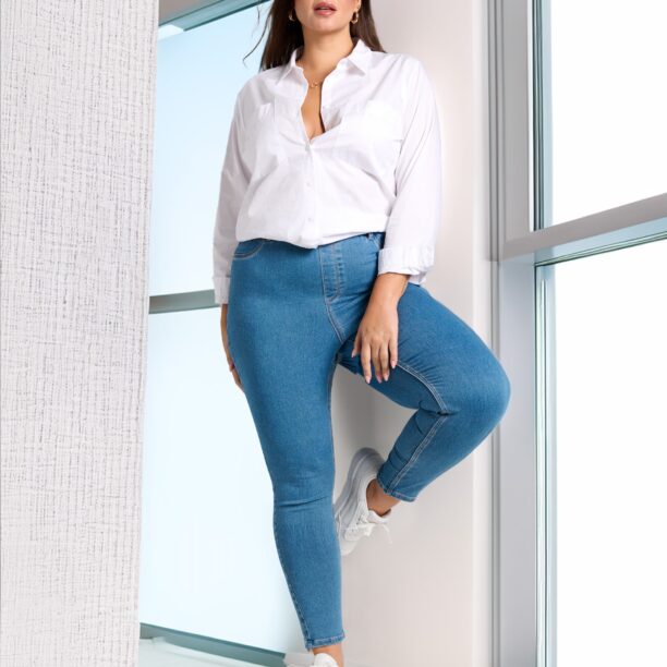 Colanți din denim PLUS SIZE - albastru preţ