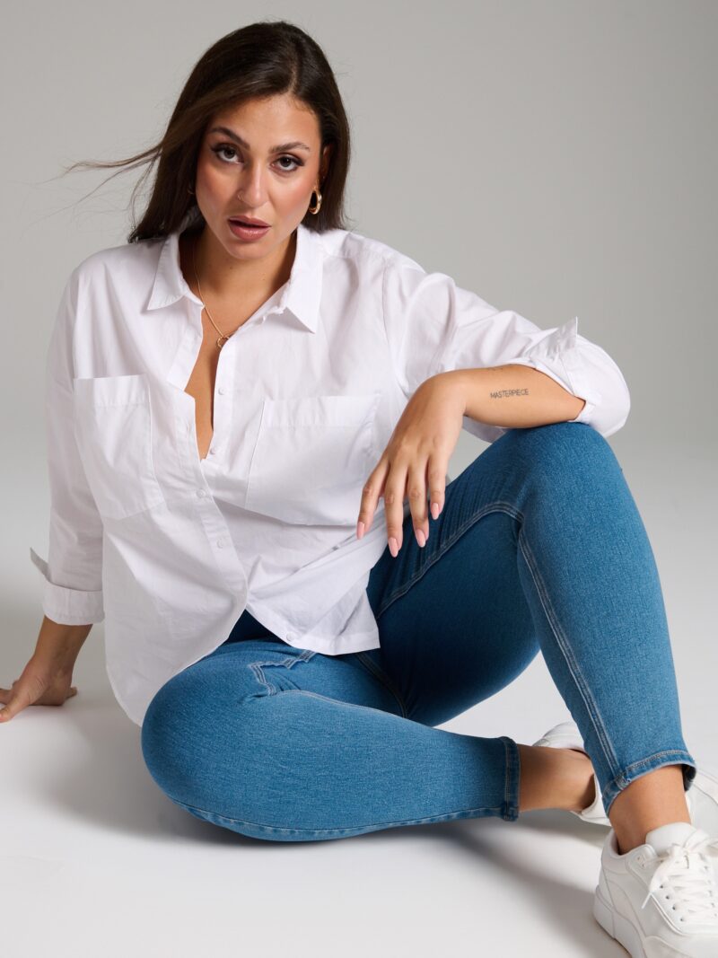 Preţ Colanți din denim PLUS SIZE - albastru