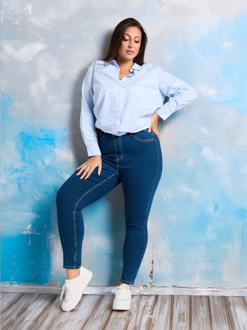 Colanți din denim PLUS SIZE - bleumarin preţ