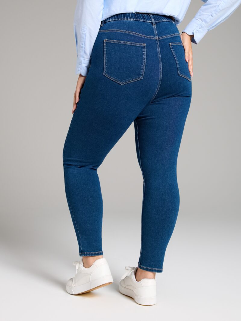 Cumpăra Colanți din denim PLUS SIZE - bleumarin