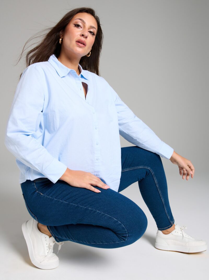 Preţ Colanți din denim PLUS SIZE - bleumarin