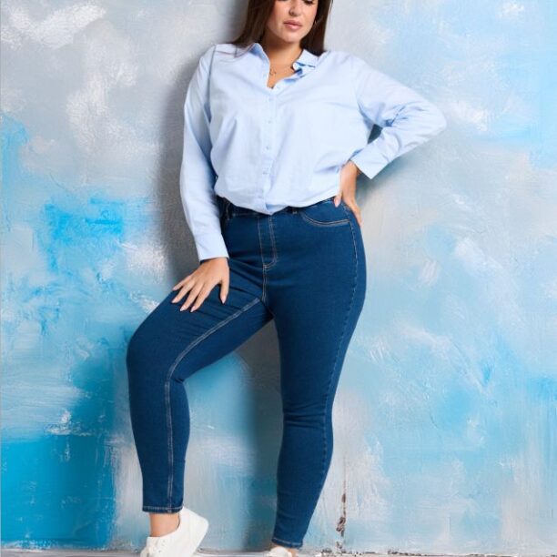 Colanți din denim PLUS SIZE - bleumarin