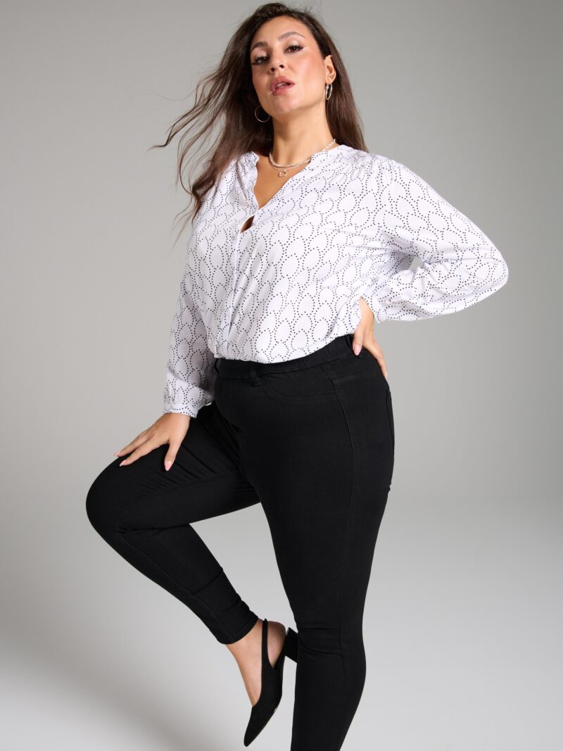 Preţ Colanți din denim PLUS SIZE - negru