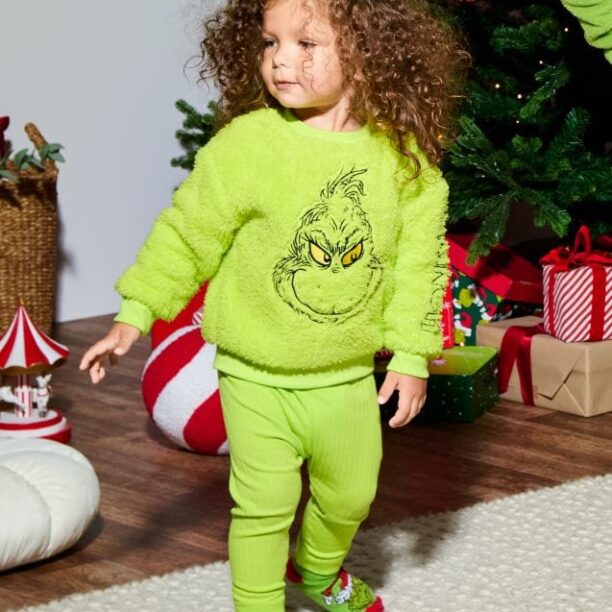 Compleu din jerseu Grinch - verde-aprins