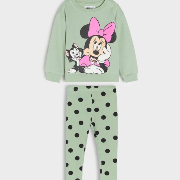 Compleu din jerseu Minnie Mouse - verde-oliv deschis preţ