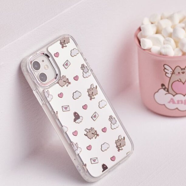 Etui pentru iPhone 11/XR Pusheen - alb