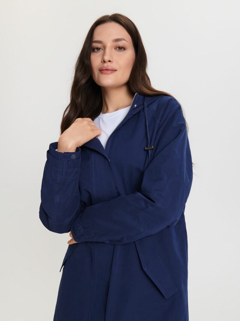 Original Jachetă parka cu glugă - bleumarin