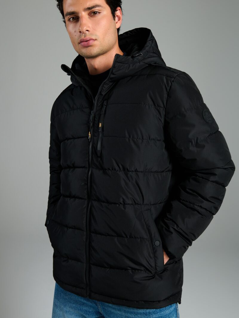 Original Jachetă puffer cu glugă - negru