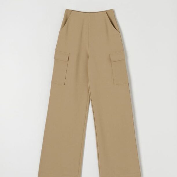 Pantaloni cargo - galben-pal