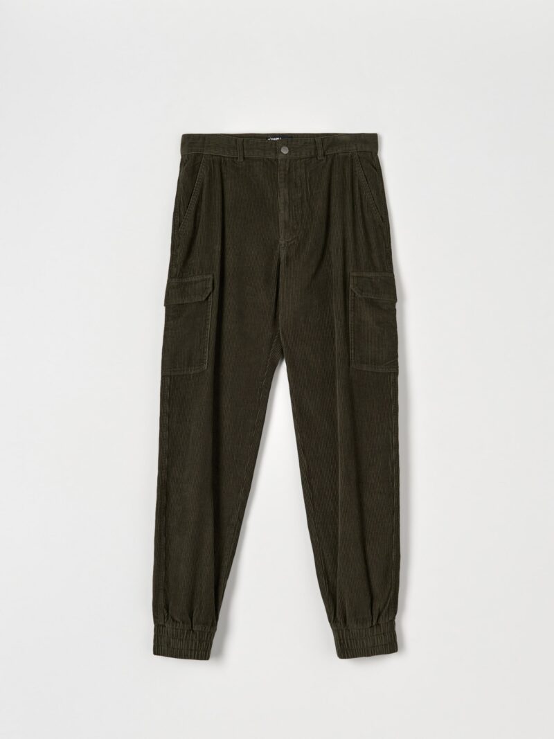 Pantaloni cargo - verde-maroniu preţ