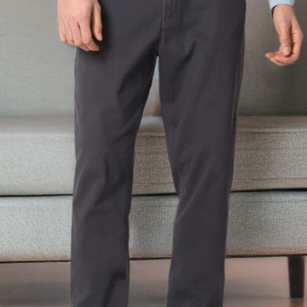 Pantaloni chino slim - gri-închis preţ