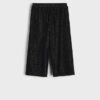 Pantaloni cu efect metalic - negru