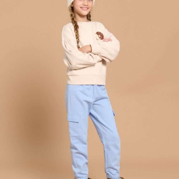 Pantaloni de trening cargo - light blue preţ