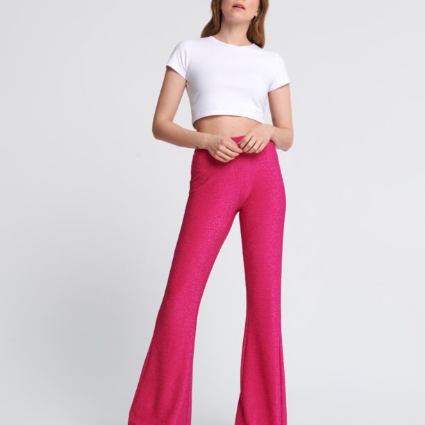 Pantaloni flare - roz-aprins preţ