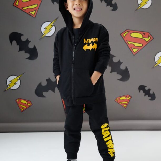 Pantaloni jogger cu Batman - negru