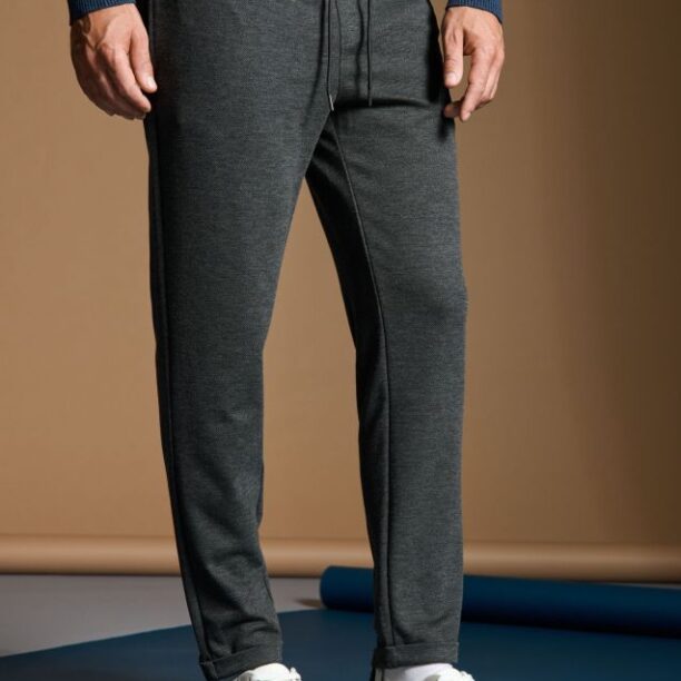 Pantaloni jogger slim fit - gri-închis