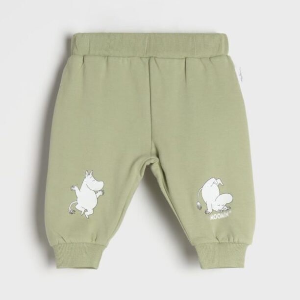 Pantaloni sport Moomin - verde-oliv deschis