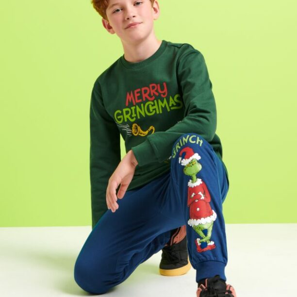 Pantaloni sport jogger Grinch - acvamarin