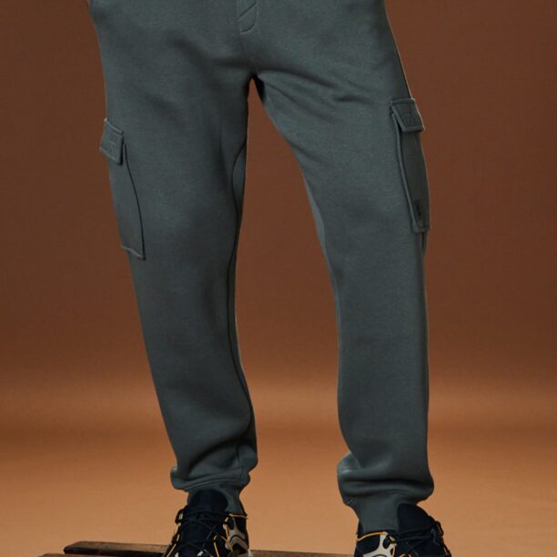 Pantaloni tapered cargo fit - kaki preţ