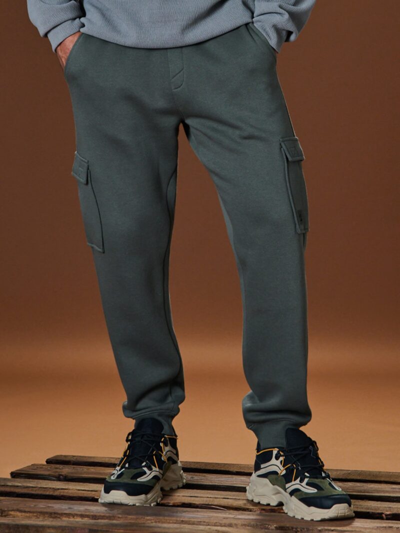 Pantaloni tapered cargo fit - kaki preţ