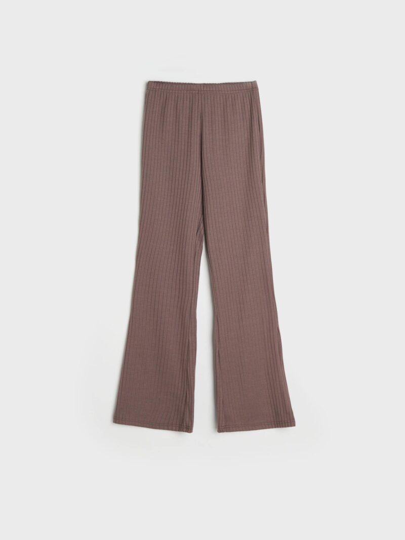 Pantaloni wide leg - cafeniu preţ