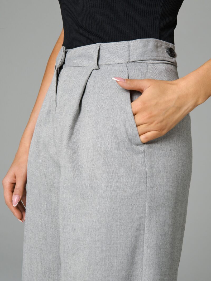 Preţ Pantaloni wide leg - gri deschis