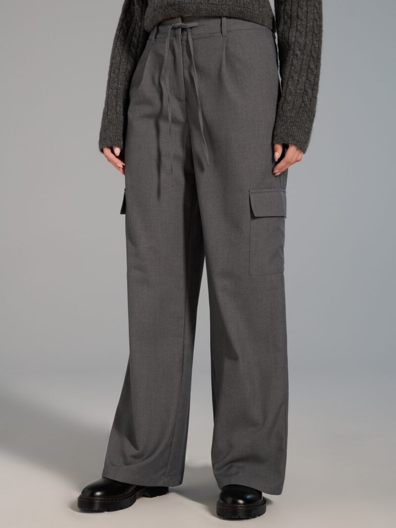 Original Pantaloni wide leg - gri deschis