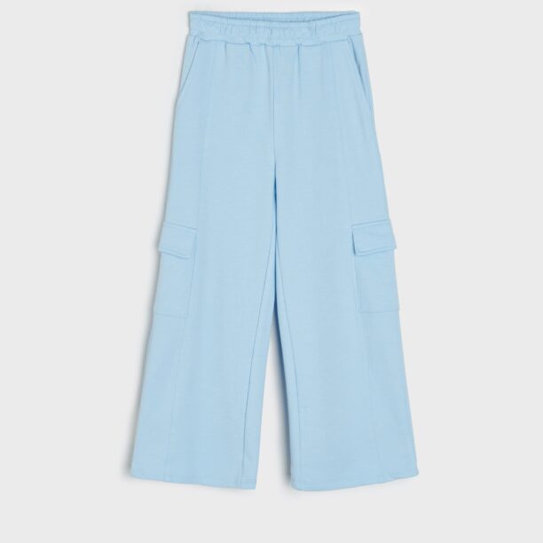 Cumpăra Pantaloni wide leg - light blue