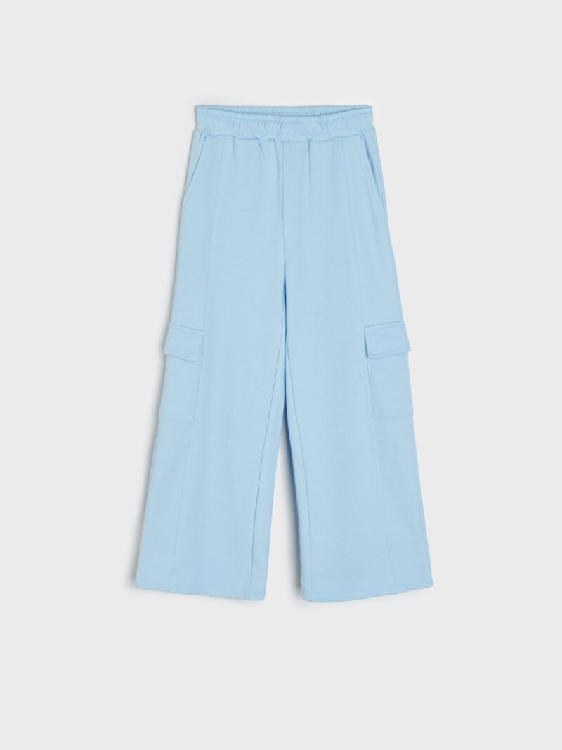 Cumpăra Pantaloni wide leg - light blue