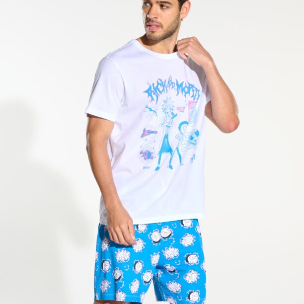 Pijama din bumbac Rick and Morty - crem preţ