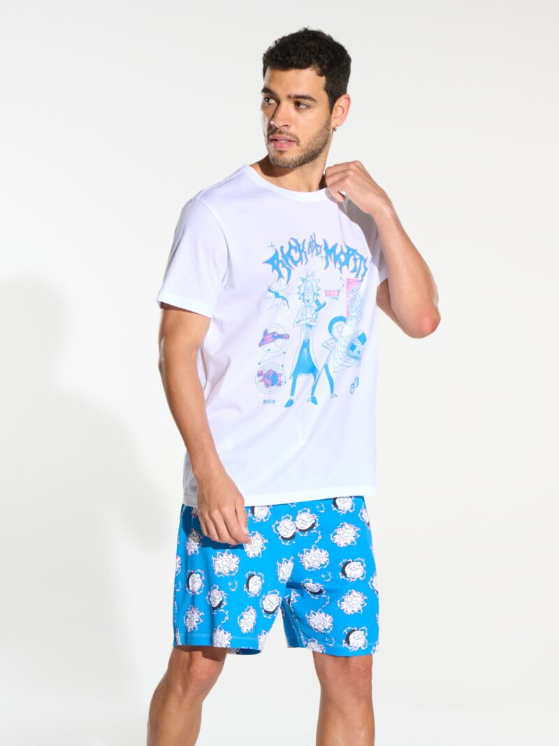 Pijama din bumbac Rick and Morty - crem preţ