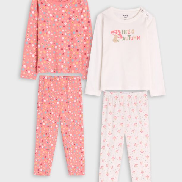 Pijama din două piese 2 pack - crem preţ